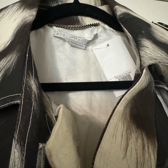 STELLA MCCARTNEY OFF-WHITE COW PRINT LEANNA TRENCH COAT sz38 - Picture 3 of 9